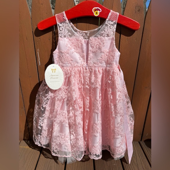 American Princess Pink Formal Easter Flower Girl Party Layered Dress Size 5 NWT - Picture 14 of 14